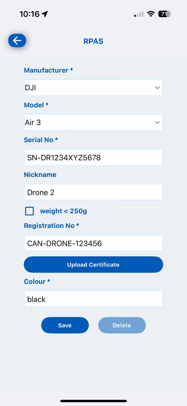 Add a Drone screenshot