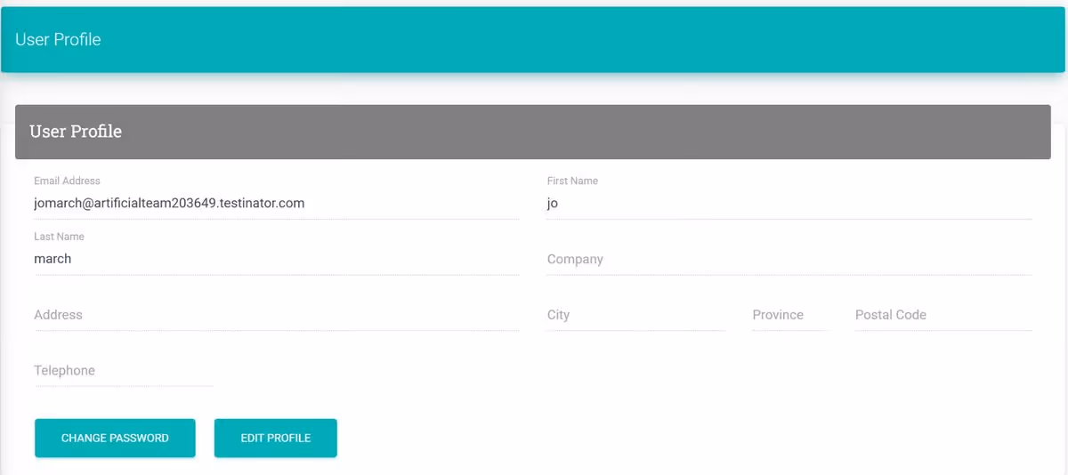 Edit Profile Information screenshot