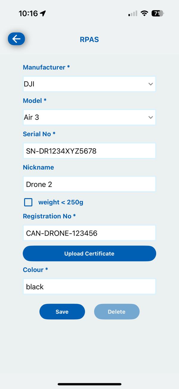 Add a Drone screenshot