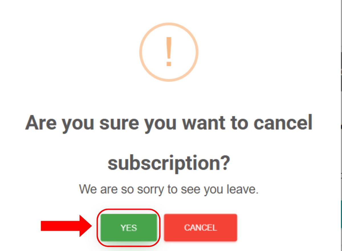 Cancel Your Subscription screenshot