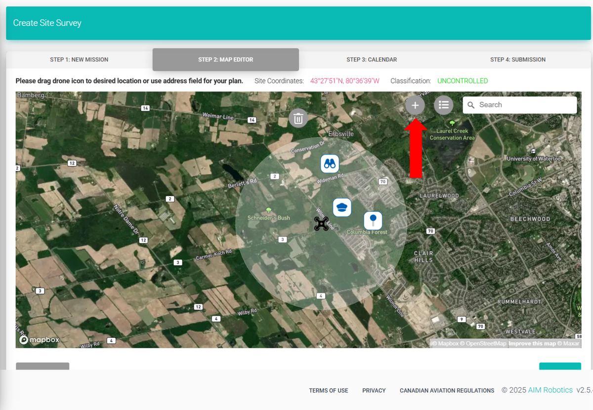 Create a Site Survey / Start a Mission screenshot